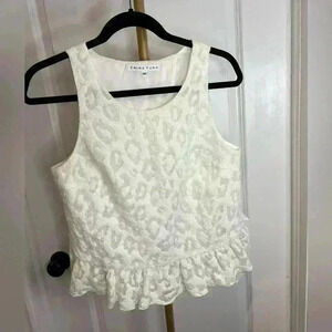 Trina Turk White shimmer blouse size Medium